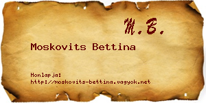 Moskovits Bettina névjegykártya